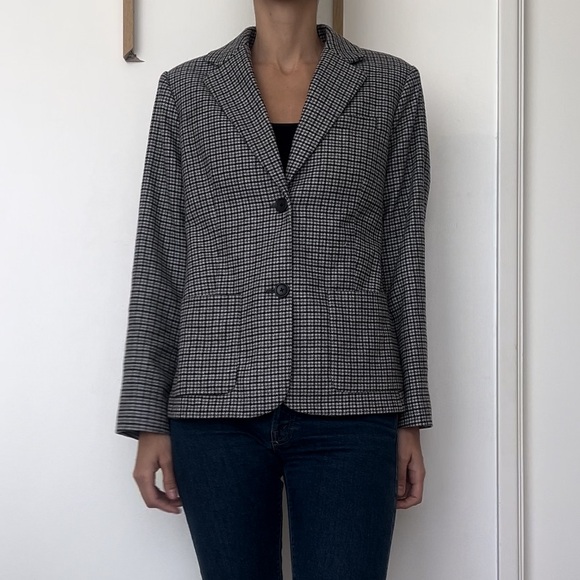 NWOT Everlane Gray Plaid Wool Blazer - Size 12‎ - Picture 6 of 11